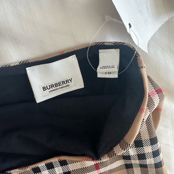 Burberry  Beige Plaid One-Shoulder Bodysuit - Picture 4 of 11